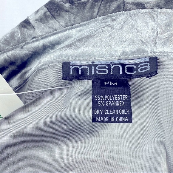Mishca Crushed Velvet Tie Front Jacket in Striking Silver - Picture 7 of 7